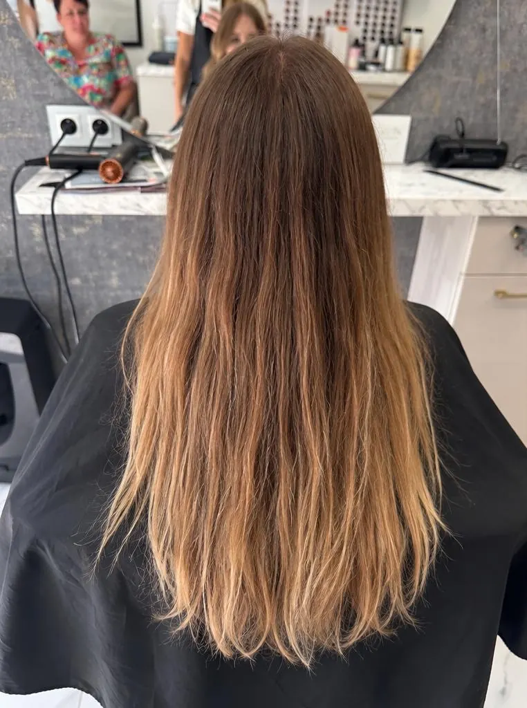 Balayage met glanzende golven – voor